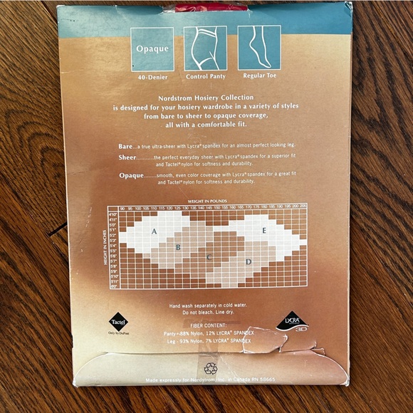 Three pairs Nordstrom Opaque Pantyhose Colour Cayenne Size E - Picture 6 of 6